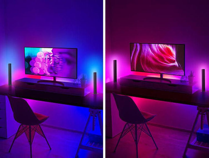 Lampe de table créative à 1 lumière LED RVB à longue bande 