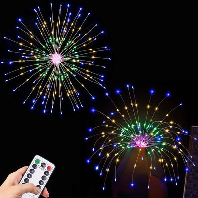 Feux d'artifice Lumière Pissenlit Fil de cuivre 120/200 Lumière Batterie USB Solaire LED Lumière décorative 