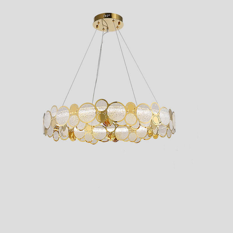 Modern Round Iron Glass 6/8 Light Led Chandeliers