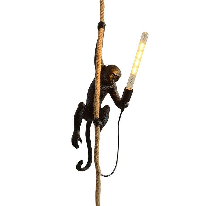 Monkey Resin Rope Hemp 1-Light Pendant Light