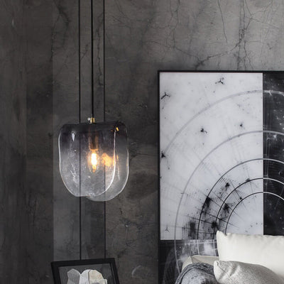 Post-modern Creative Gradient Smoke Gray Glass 1-Light Pendant Light