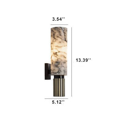 Moderne kreative zylindrische Wandleuchte mit 1 LED-Licht aus Marmor 