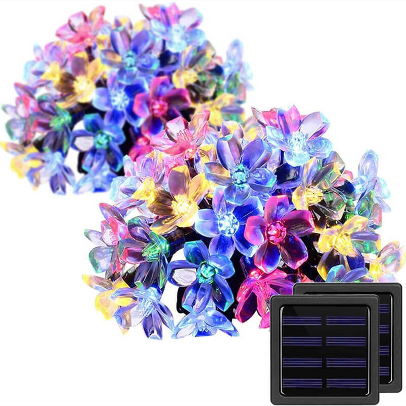 La ficelle solaire LED Sakura allume les lumières féeriques extérieures imperméables de fleur 