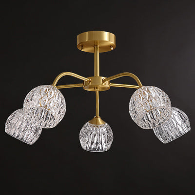 Crystal 5-Light Semi-Flush-Mount-Beleuchtung 