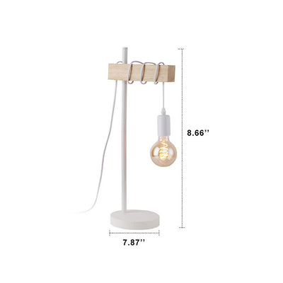 Vintage Creative Metal Tube Wooden 1-Light Table Lamp