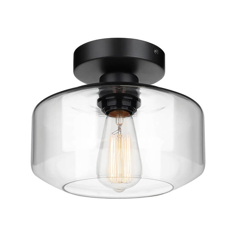 Montaje semiempotrado de 1 luz con cúpula de vidrio transparente 