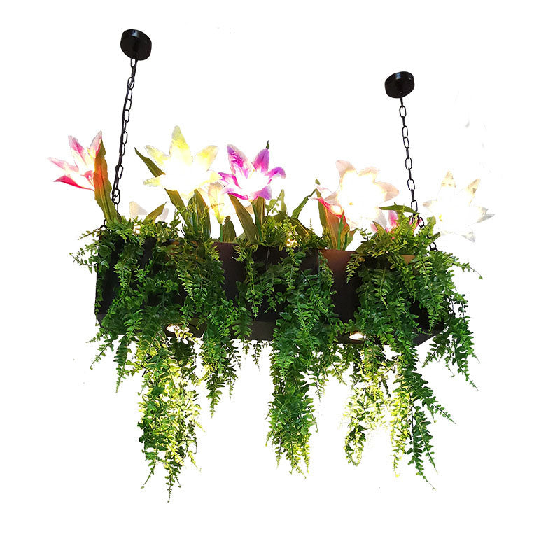 Modern Creative Simulation Plant Flowers Iron 12/13-Light Chandelier