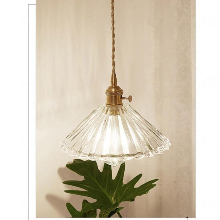 Textured Glass 1-Light Single Dome Pendant Light