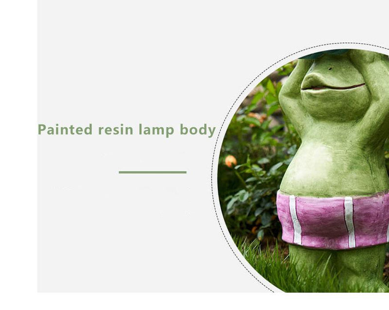 Garden Statue Solar Frog Resin Outdoor Waterproof Decorative Night Light