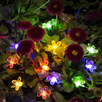 LED Solar Sakura String Lights Waterproof Outdoor Fairy Flower Lights