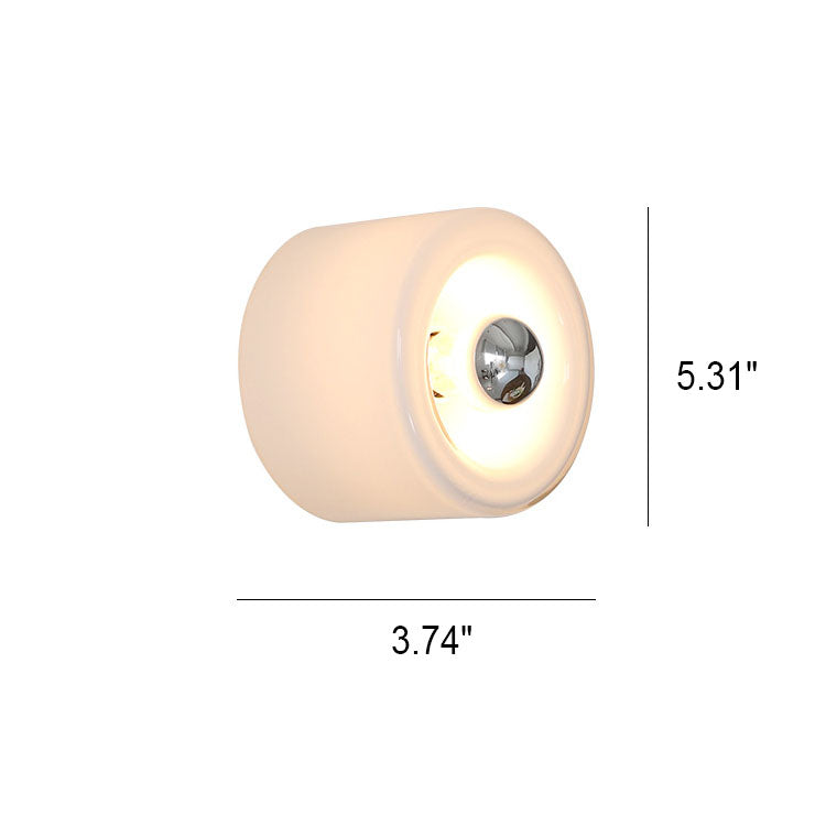 Modern Light Luxury Cylindrical Iron Glass 1-Light Wall Sconce Lamp