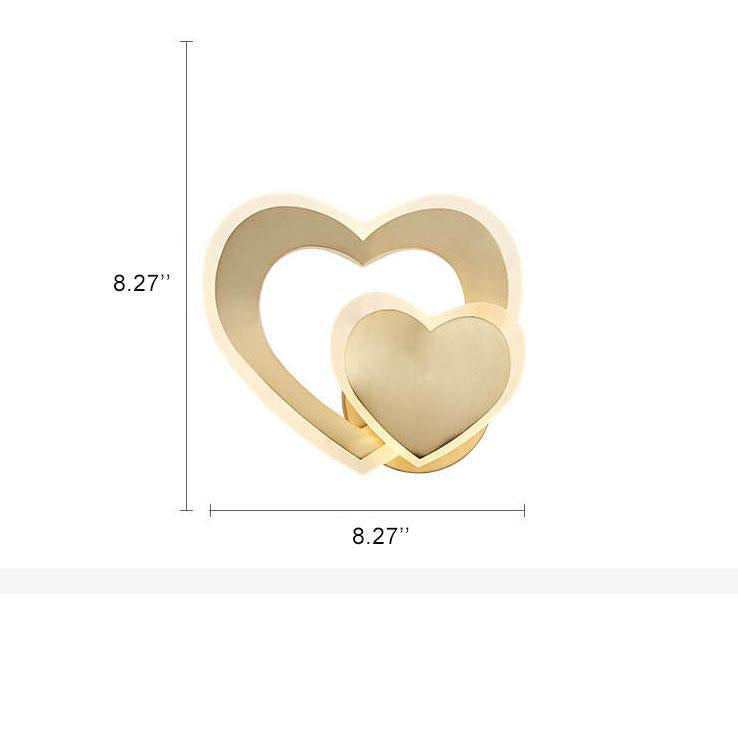 Modern 1-Light Heart Shade LED Sconce Lamp