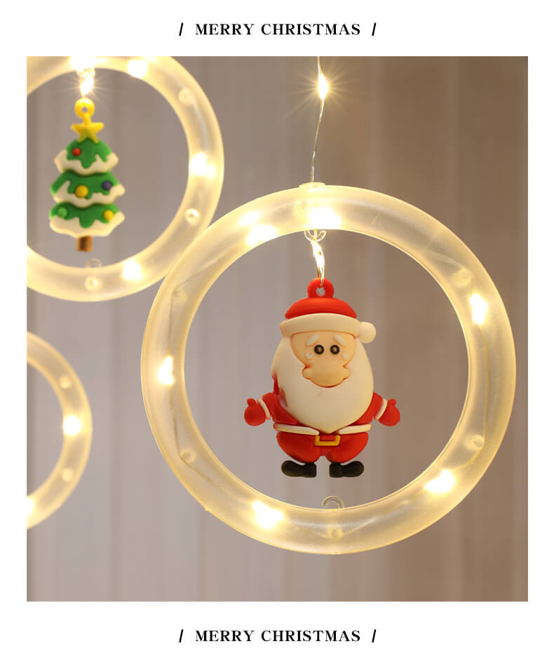 Décoration suspendue de poupée de cercle de noël, guirlande lumineuse USB à 10 LED 