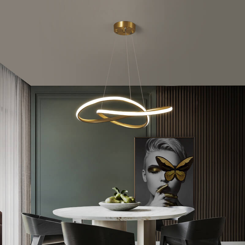 Modern 1-Light Winding Circle LED Pendant Light 2 Design