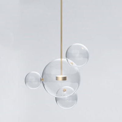 Modern Atom Mickey Head Bubble Glass Ball 1-Light LED Pendant Light