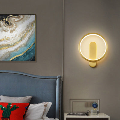 مصباح حائط فاخر LED دائري من النحاس الإبداعي 
