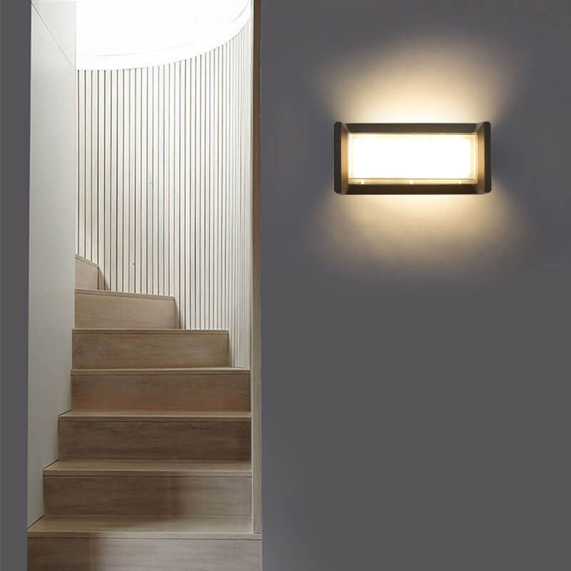 Lampe murale moderne étanche à LED rectangulaire à 1 lumière pour l&