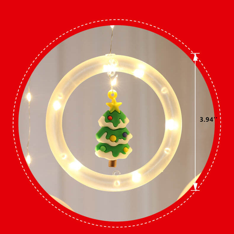 Décoration suspendue de poupée de cercle de noël, guirlande lumineuse USB à 10 LED 