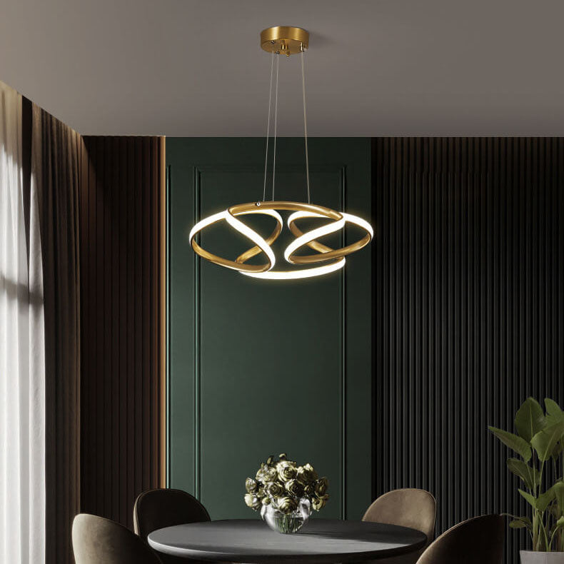 Modern 1-Light Winding Circle LED Pendant Light 2 Design