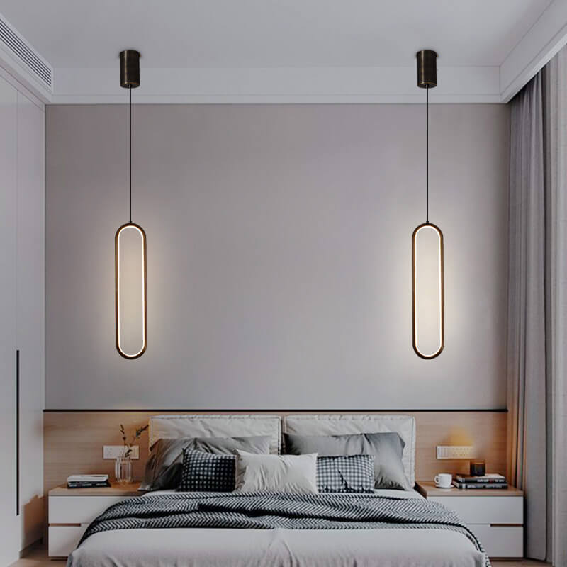 Modern Copper Long Ring 1-Light LED Pendant Light