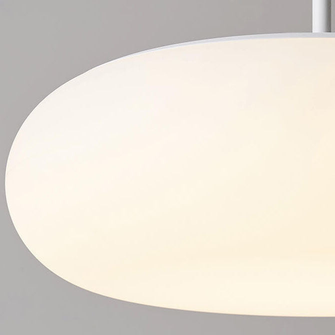 Modern Minimalist Plastic White 1-Light Drum LED Pendant Light