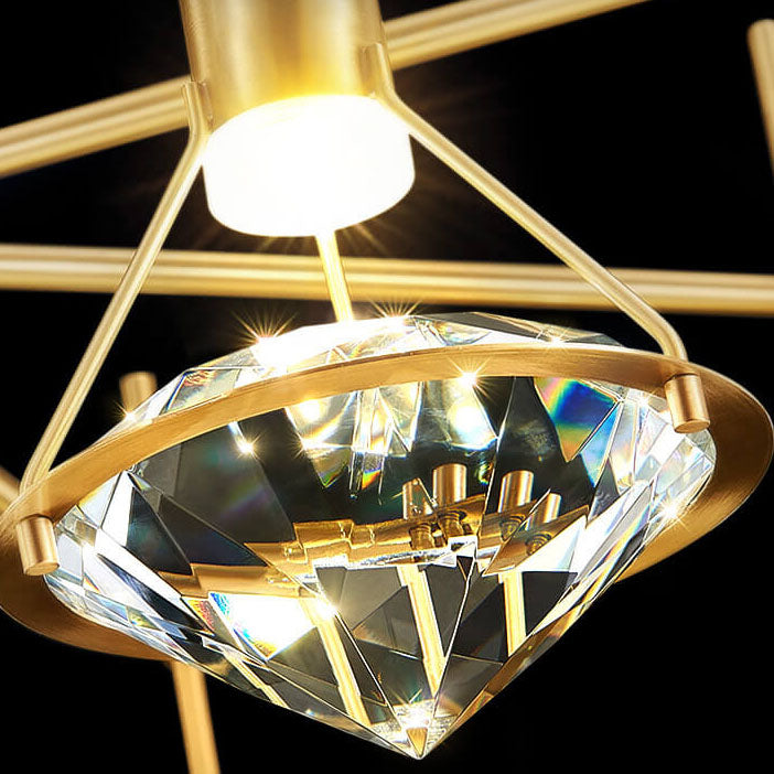ضوء قلادة LED الكريستال الماسي الحديث 
