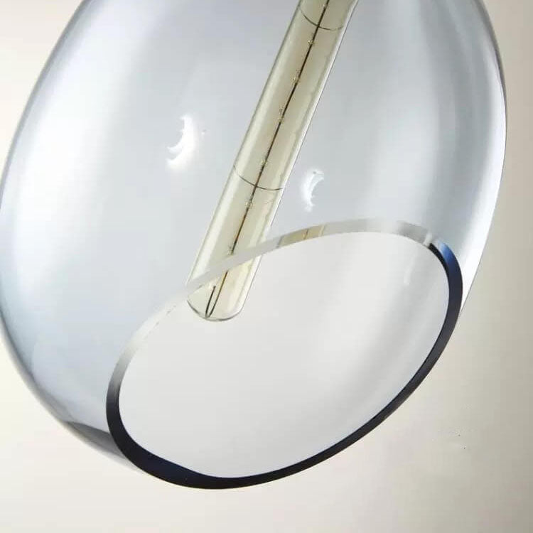 Modern Minimalist Oval Bottle Glass 1-Light Pendant Light