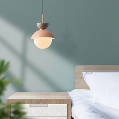 Modern Macaron Metal 1-Light Globe Pendant Light