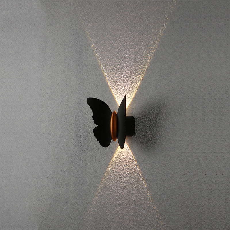 Creative Butterfly Shape Outdoor Patio LED Wall Sconce Lamp