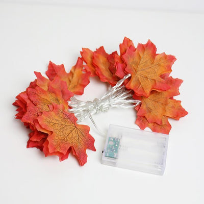 Lumières de fête à LED en forme de feuille d'érable et de citrouille pour décoration de fête, guirlande lumineuse à piles 