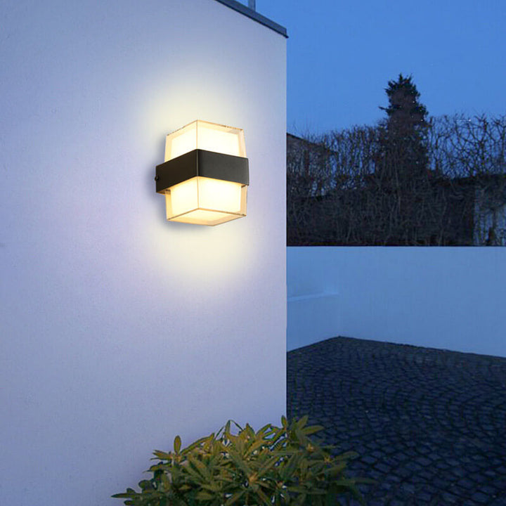 Moderne wasserdichte quadratische LED 1-Licht Außenwandleuchten 