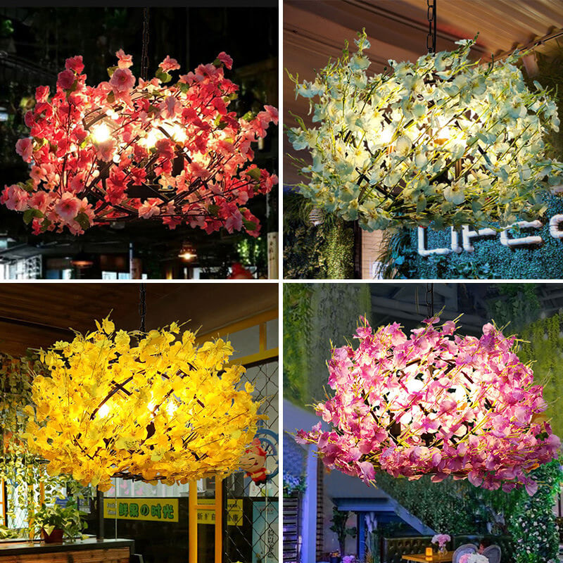 Creative Colorful Flower 3-Light Globe Plants Chandeliers