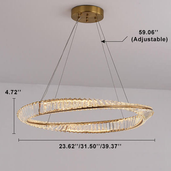 Modern Wave Circle Crystal LED Chandeliers