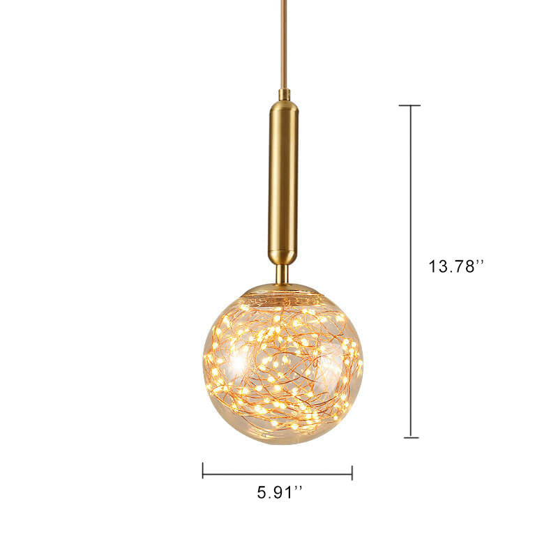 Modern Glass Ball 1-Light Pendant Light