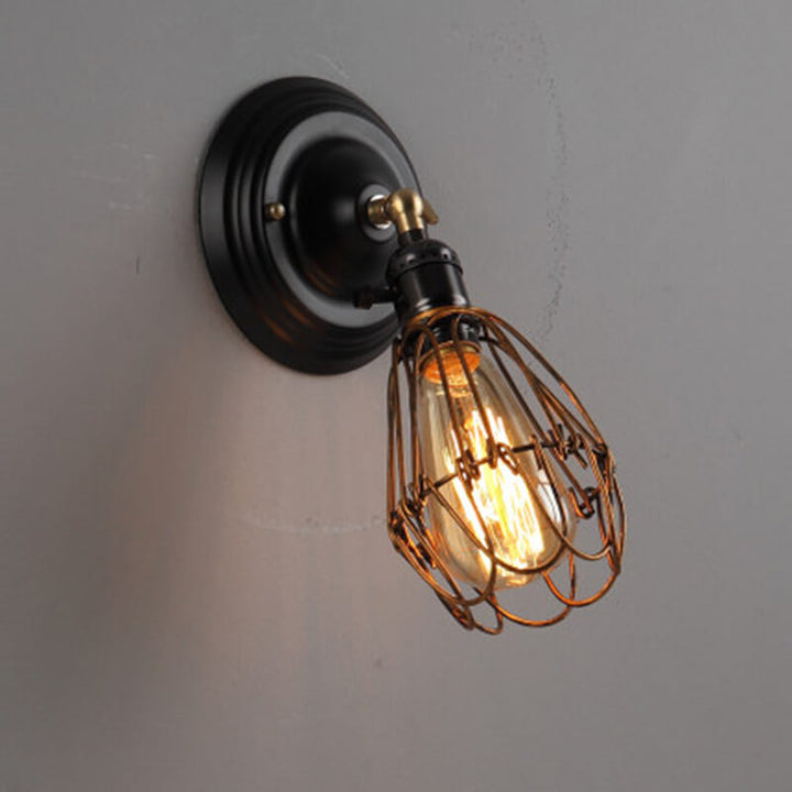 Retro-Käfig 1-Licht-verstellbare Wandleuchte mit Arm 