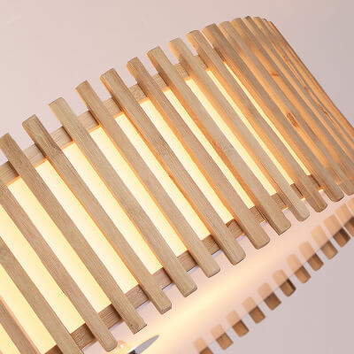 Modern Simple Wooden Cylindrical Flush Mount Ceiling Light