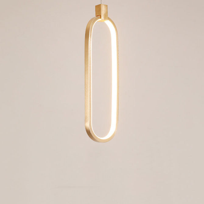 Minimalistische 1-flammige LED-Pendelleuchte mit langem Ring aus Aluminium