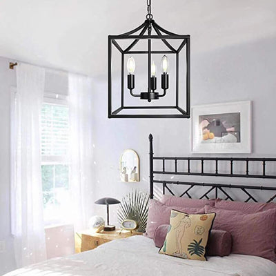 Cottage 3-Light Lantern Geometric LED Chandelier