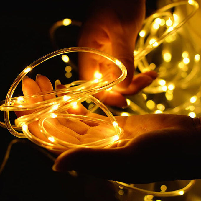 Guirlande solaire LED, fil de cuivre étanche, Tube d&
