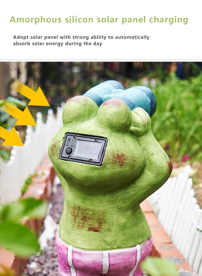 Contemporary Creative Solar Resin Frog Waterproof Decorative Outdoor Light For Garden