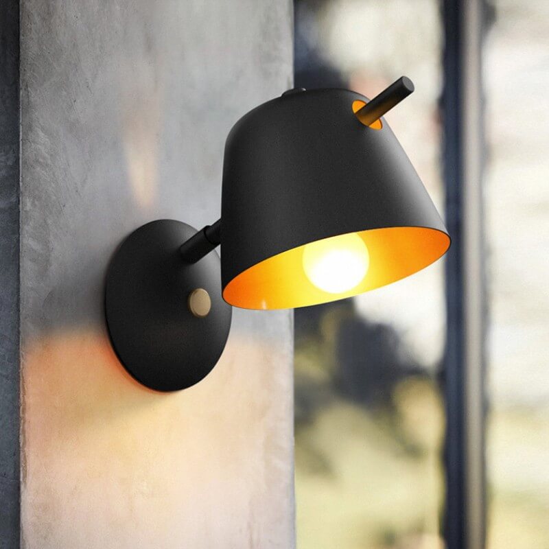 Wrought Iron 1-Light Dome Armed Sconce Lamp