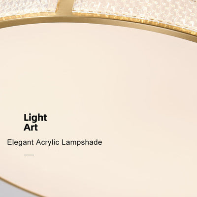 Simple Copper Circle 1-Light LED Flush Mount Lighting