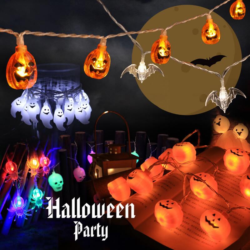 Halloween Orange Pumpkin 10/20 Light Battery Solar LED Light Decorative Plastic String Light