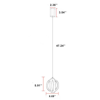 Minimalistische 1-flammige LED-Pendelleuchte in doppelter runder Form aus Metall 