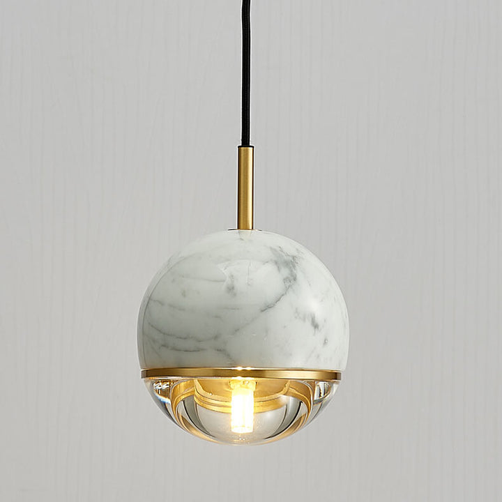 Suspension Globe à 1 Lumière en Marbre 