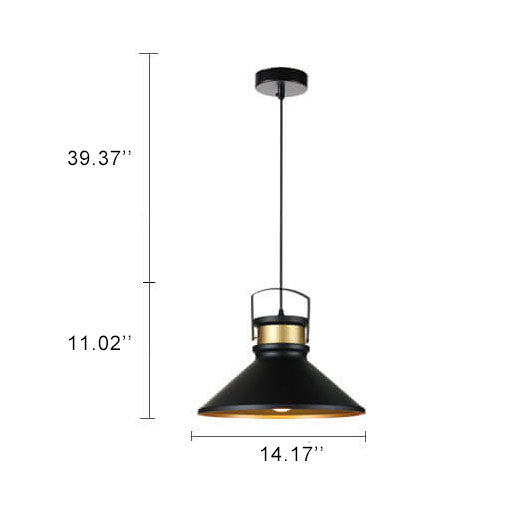 Retro 1-Luz Colgante de Tapa de Olla 