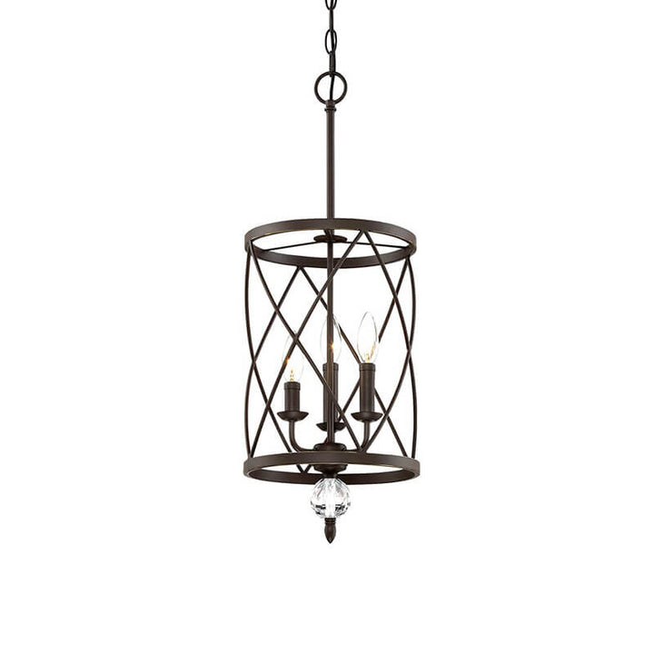 Retro Schmiedeeisen 3-Licht Openwork Säule Kronleuchter 