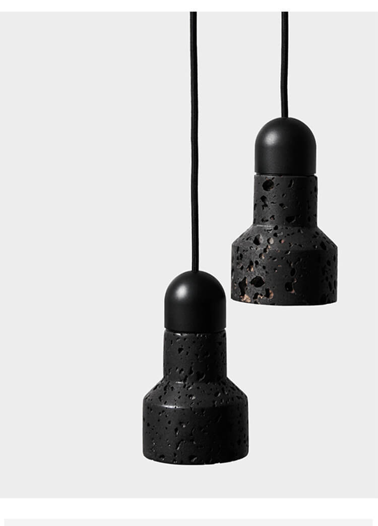 Lava Stone 1-Light Adjustable Length Bell Pendant Light
