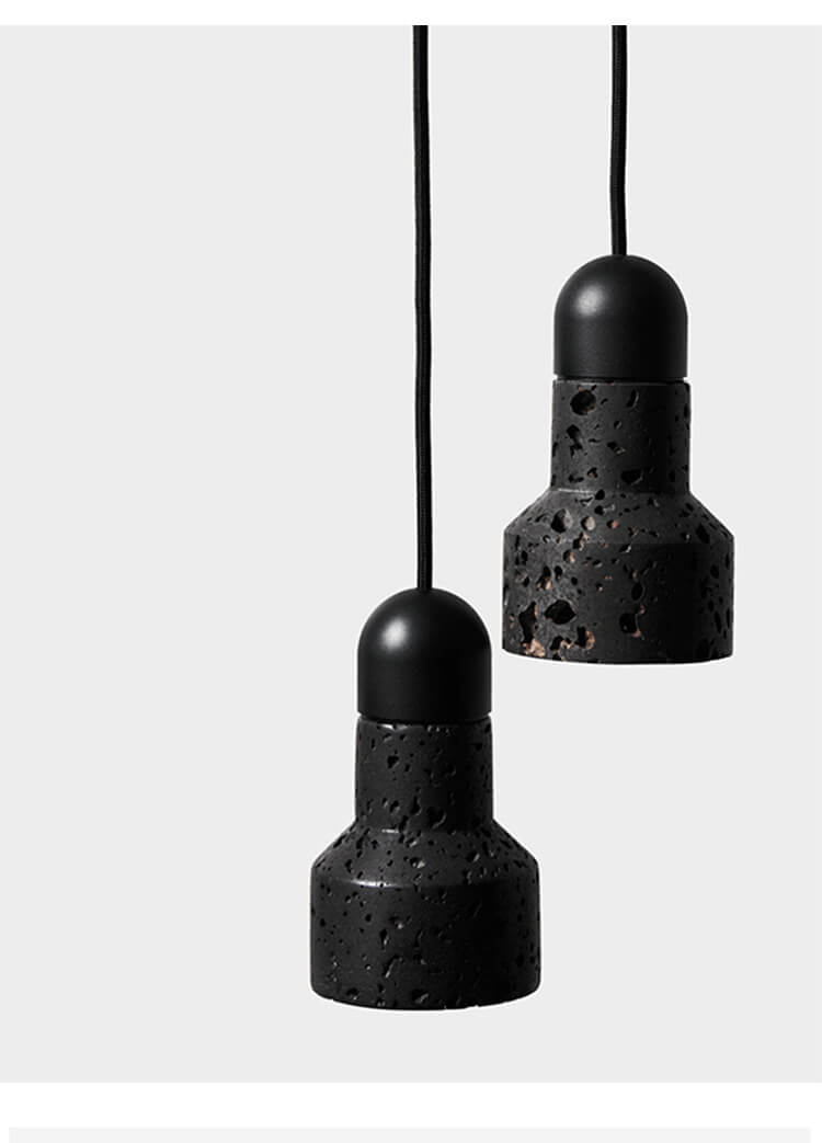 Glocken-Pendelleuchte aus Lavastein, 1-flammig, längenverstellbar 