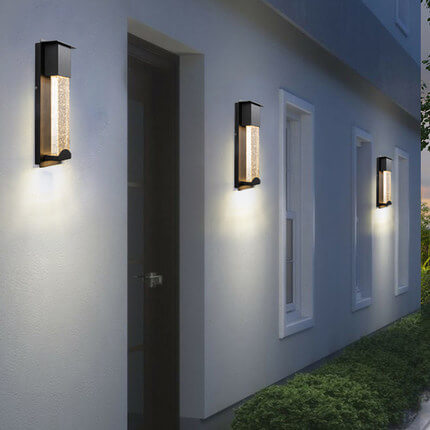 Modern Outdoor Waterproof LED Induction Crystal Outdoor Wall Sconce Lamps